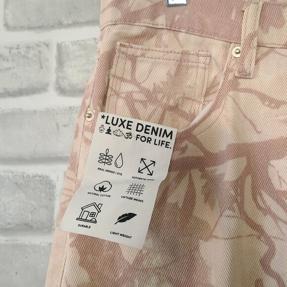 Refrain Printed Cargo Wide Leg Denim Jeans Pants NEW 33  Luxe Casual Streetwear - Picture 9 of 10